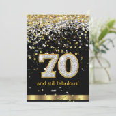 Fabulous 70 Gold Silver Streamers 70e verjaardag B Kaart (Staand voorkant)