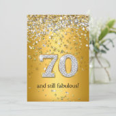 Fabulous 70 Gold Silver Streamers 70e verjaardag Kaart (Staand voorkant)