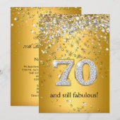 Fabulous 70 Gold Silver Streamers 70e verjaardag Kaart (Voorkant / Achterkant)