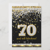 Fabulous 70 Gold Silver Streamers 70th Party Kaart (Voorkant)