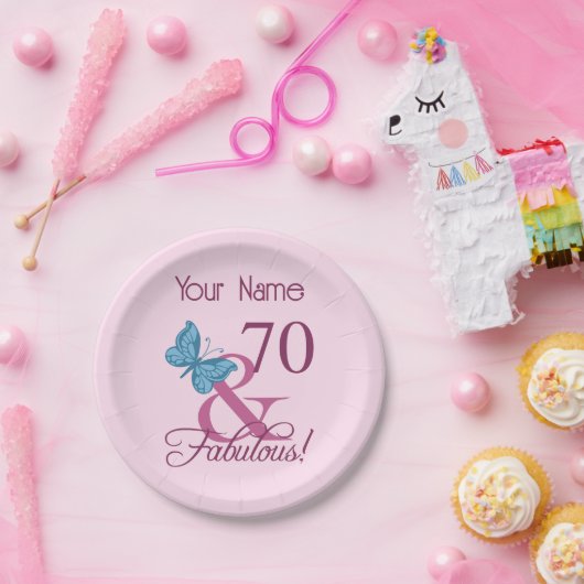 Fabulous 70th Birthday Papieren Bordje (Feest)