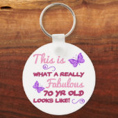 Fabulous 70th Birthday Sleutelhanger (Voorkant)