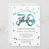 Fabulous 70th | Modern Elegant Blauwgroen Birthday Kaart (Voorkant)