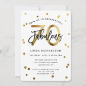 Fabulous 70th | Modern Elegant Gold Birthday Party Kaart (Voorkant)