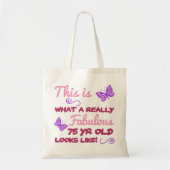 Fabulous 75th Birthday Tote Bag (Voorkant)
