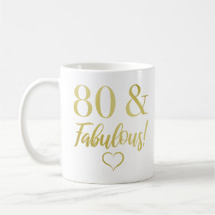Fabulous 80th Birthday (Gold) Koffiemok