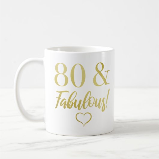 Fabulous 80th Birthday (Gold) Koffiemok (Links)
