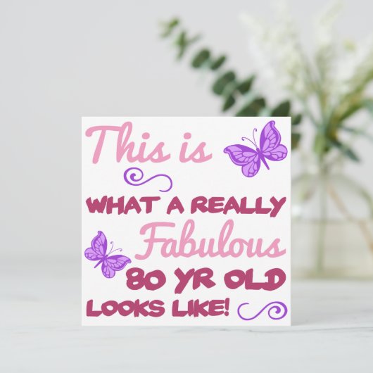 Fabulous 80th Birthday Kaart (Staand voorkant)