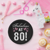 Fabulous 80th Birthday Papieren Bordje (Feest)