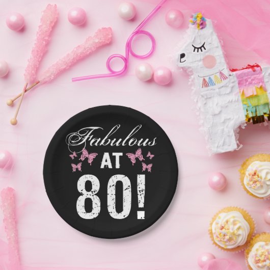 Fabulous 80th Birthday Papieren Bordje (Feest)