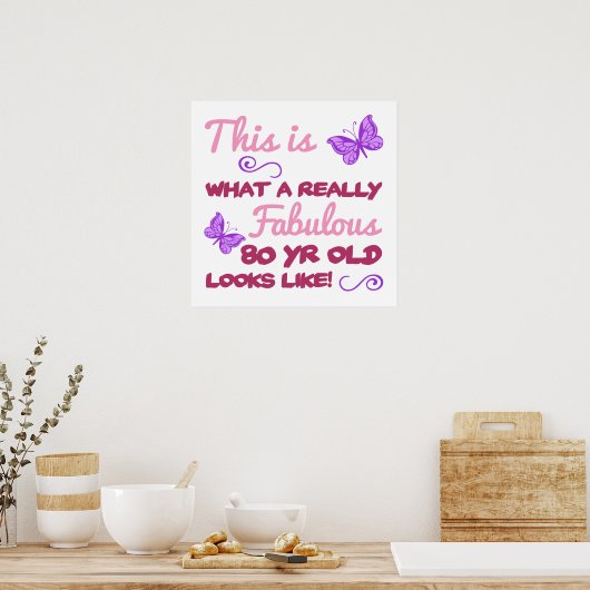 Fabulous 80th Birthday Poster (Keuken)