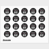 Fabulous 80th Birthday Ronde Sticker (Vel)