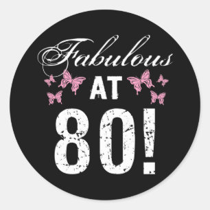 Fabulous 80th Birthday Ronde Sticker
