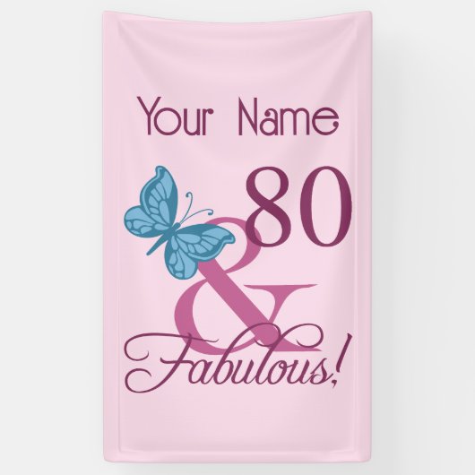 Fabulous 80th Birthday Spandoek (Verticaal)