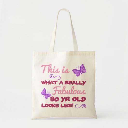 Fabulous 80th Birthday Tote Bag (Voorkant)