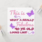 Fabulous 90th Birthday Kaart (Voorkant / Achterkant in situ)