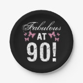 Fabulous 90th Birthday Papieren Bordje (Voorkant)
