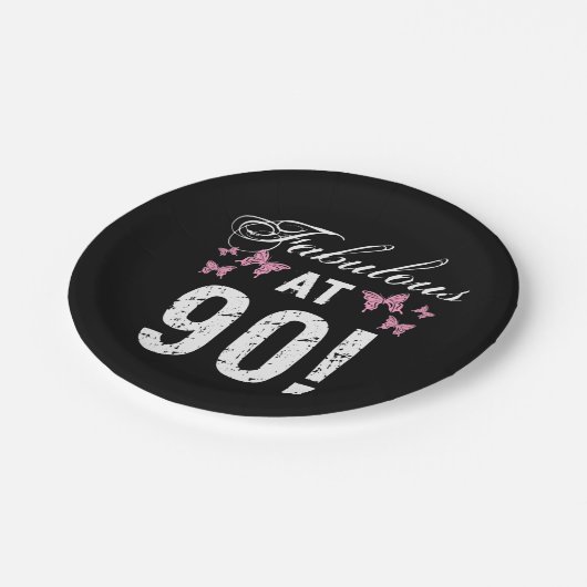 Fabulous 90th Birthday Papieren Bordje (Gekanteld)