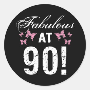 Fabulous 90th Birthday Ronde Sticker