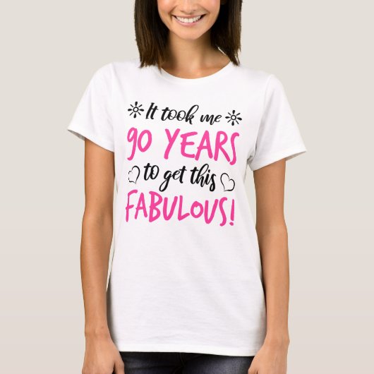 Fabulous 90th Birthday T-shirt (Voorkant)