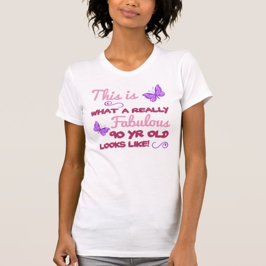 Fabulous 90th Birthday T-shirt (Voorkant)