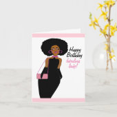 Fabulous African American Lady Birthday Kaart (Gele Bloem)