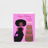 Fabulous African American Lady Birthday Kaart (Voorkant)
