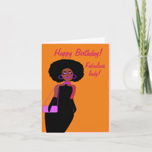 Fabulous African Lady Birthday Kaart
