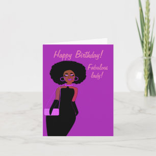 Fabulous African Lady Birthday Kaart
