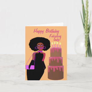 Fabulous African Lady Birthday Kaart