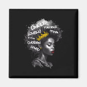 Fabulous Afro Black Vrouw Met Empowering Words En Magneet (Voorkant)