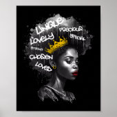 Fabulous Afro Black Vrouw Met Empowering Words En Poster (Voorkant)