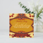 Fabulous Age Tribal Kant Bloemen Verjaardag Kaart (Staand voorkant)