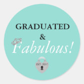 Fabulous and Afstuderen Celebration Party Ronde Sticker (Voorkant)
