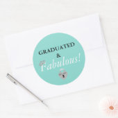 Fabulous and Afstuderen Celebration Party Ronde Sticker (Envelop)