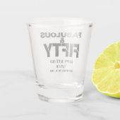 Fabulous and Fifty Birthday Black Bold Script Shot Glas (Achterkant)