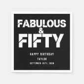 Fabulous and Fifty Birthday Bold Script Custom Servet (Voorkant)