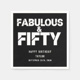 Fabulous and Fifty Birthday Bold Script Custom Servet