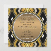 Fabulous Art Deco Birthday Dinner Party Invitation Kaart (Achterkant)