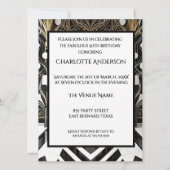 Fabulous Art Deco Etnische Vrouw Goud Zwart Wit Kaart (Achterkant)