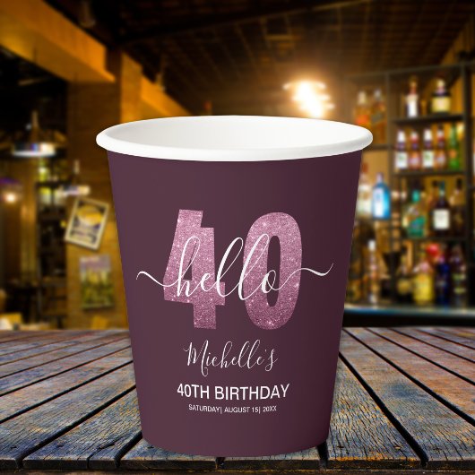 Fabulous at 40! Chic 40th Celebration with Pink Papieren Bekers