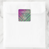Fabulous at 50 Glitch Square Sticker (Tas)