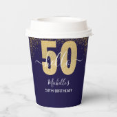 Fabulous at 50 – Glitter & Glam Edition Papieren Bekers (Achterkant)