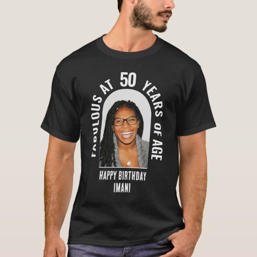FABULOUS AT 50 Group Matching Family Party Foto T-shirt (Voorkant)