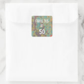 Fabulous at 50 Rust Square Sticker (Tas)