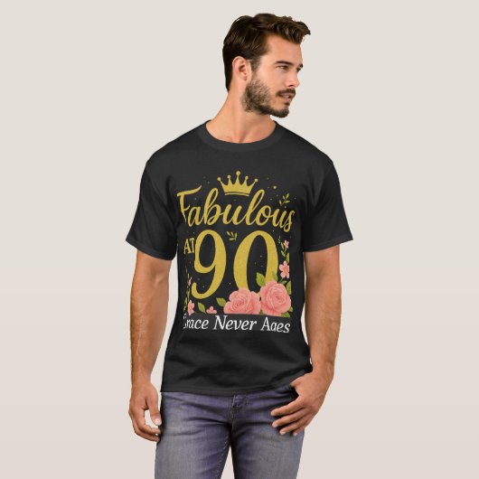 Fabulous at 90 Tshirt (Voorkant volledig)
