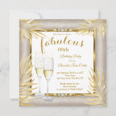 Fabulous Beige Gold Palms Champagne Kaart (Voorkant)