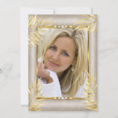 Fabulous Beige Gold Palms Champagne Kaart (Achterkant)