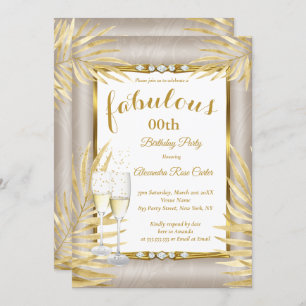 Fabulous Beige Gold Palms Champagne Kaart