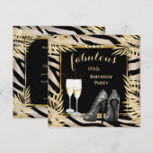 Fabulous Beige Gold Palms zebra Champagne Kaart (Voorkant / Achterkant)
